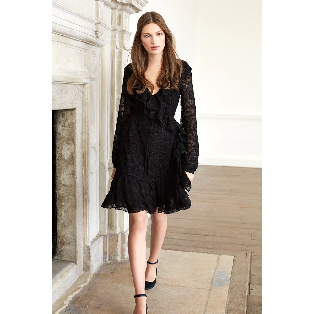 NWT Needle & Thread embroidered georgette wrap dress